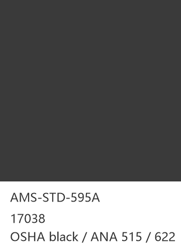 AMS-STD-595A 17038 OSHA black / ANA 515 / 622 色卡