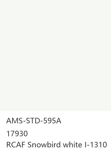 AMS-STD-595A 17930 RCAF Snowbird white I-1310 色卡