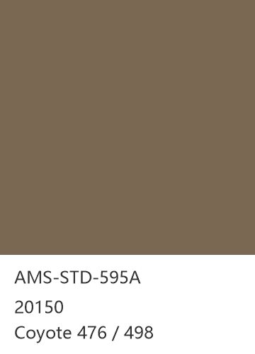 AMS-STD-595A 20150 Coyote 476 / 498 色卡