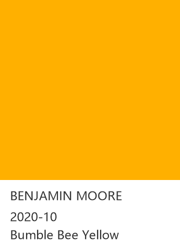 BENJAMIN MOORE 2020-10 Bumble Bee Yellow 色卡