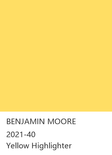 BENJAMIN MOORE 2021-40 Yellow Highlighter 色卡