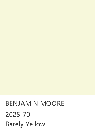 BENJAMIN MOORE 2025-70 Barely Yellow 色卡
