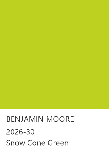 BENJAMIN MOORE 2026-30 Snow Cone Green 色卡