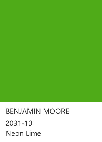 BENJAMIN MOORE 2031-10 Neon Lime 色卡