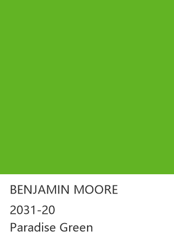 BENJAMIN MOORE 2031-20 Paradise Green 色卡