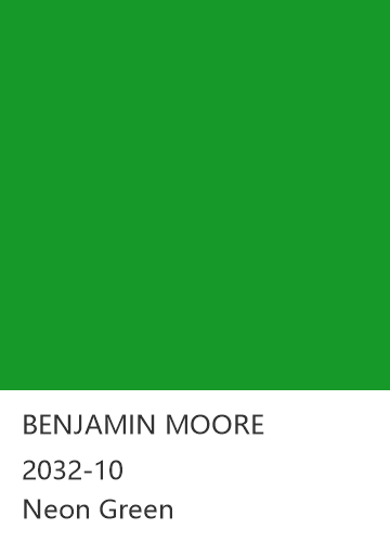 BENJAMIN MOORE 2032-10 Neon Green 色卡
